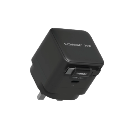 Momax 1-Charge+ 1-Port GaN 65W Charger With Built-In USB-C Cable